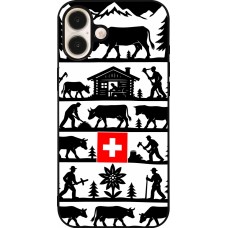 Coque iPhone 16 Plus - Silicone rigide noir Poya Suisse 1