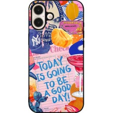 Coque iPhone 16 Plus - Silicone rigide noir Preppy Today is Going to be a good day
