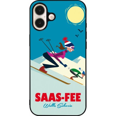 iPhone 16 Plus Case Hülle - Silikon schwarz Saas-Fee Ski Downhill