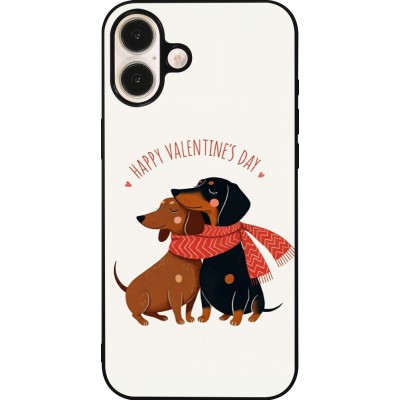 Coque iPhone 16 Plus - Silicone rigide noir Saint Valentines Day 26 Happy Valentine