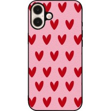 iPhone 16 Plus Case Hülle - Silikon schwarz Saint Valentines Day 26 Pattern heart