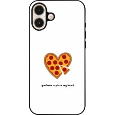 Coque iPhone 16 Plus - Silicone rigide noir Saint Valentines Day 26 You have my pizza heart