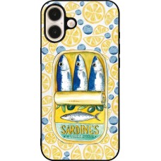 iPhone 16 Plus Case Hülle - Silikon schwarz Sardines in oil 2026