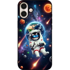 iPhone 16 Plus Case Hülle - Silikon schwarz VR SpaceCat Odyssee