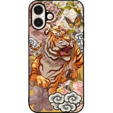 Coque iPhone 16 Plus - Silicone rigide noir Spring 23 japanese tiger