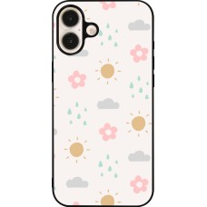 Coque iPhone 16 Plus - Silicone rigide noir Spring 23 weather