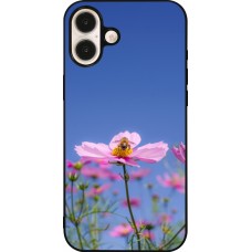 Coque iPhone 16 Plus - Silicone rigide noir Bee on a flower Spring 2026