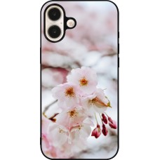 Coque iPhone 16 Plus - Silicone rigide noir Cherry tree Spring 2026