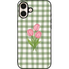 iPhone 16 Plus Case Hülle - Silikon schwarz Green vichy tulips Spring 2026