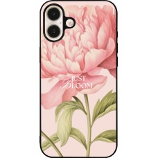 Coque iPhone 16 Plus - Silicone rigide noir Just Bloom Spring 2026