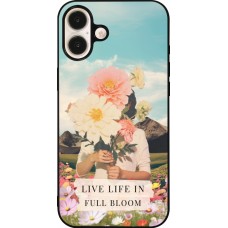 Coque iPhone 16 Plus - Silicone rigide noir Live life in full moon Spring 2026
