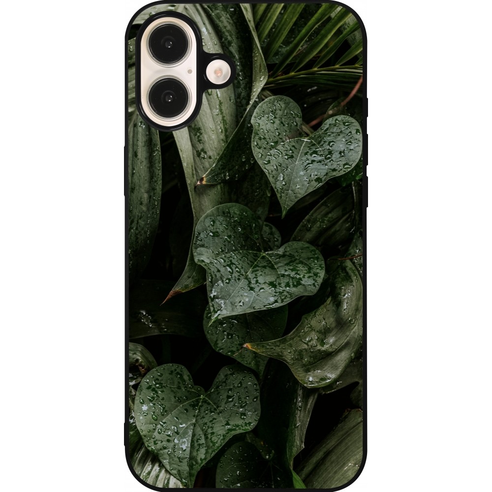 iPhone 16 Plus Case Hülle - Silikon schwarz Spring 23 fresh plants