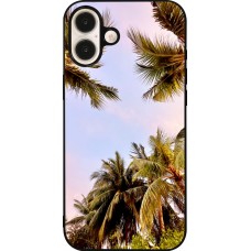 Coque iPhone 16 Plus - Silicone rigide noir Summer 2023 palm tree vibe