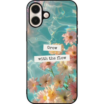 iPhone 16 Plus Case Hülle - Silikon schwarz Summer 2025 Grow with the flow