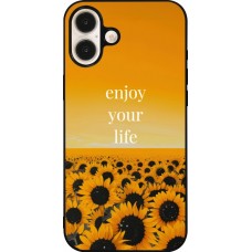 iPhone 16 Plus Case Hülle - Silikon schwarz Summer 2026 Enjoy your life