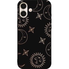 Coque iPhone 16 Plus - Silicone rigide noir Suns and Moons