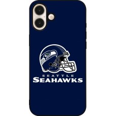 Coque iPhone 16 Plus - Silicone rigide noir Super Bowl 26 Seattle 3
