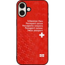 iPhone 16 Plus Case Hülle - Silikon schwarz Swiss Passport