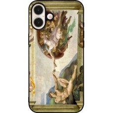 iPhone 16 Plus Case Hülle - Silikon schwarz Kunstbild - Die Erschaffung Adams - Michelangelo