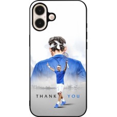 Coque iPhone 16 Plus - Silicone rigide noir Thank you Roger