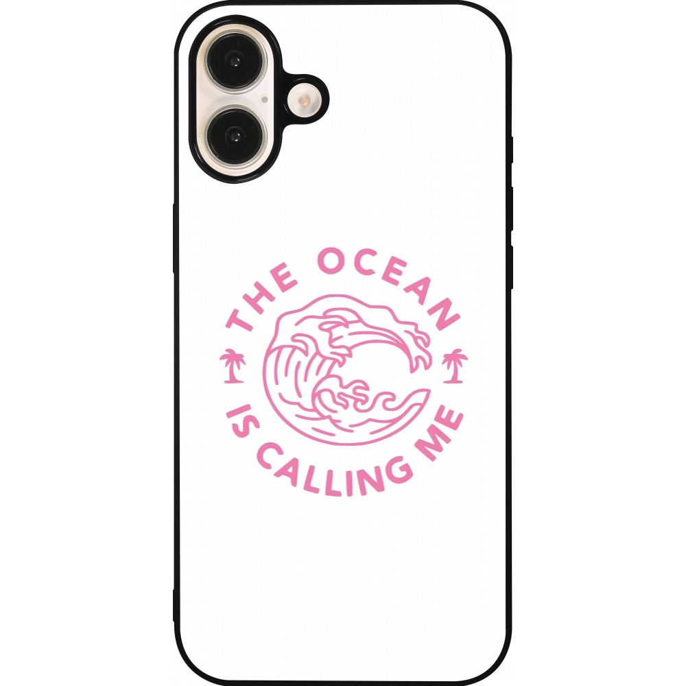 iPhone 16 Plus Case Hülle - Silikon schwarz The Ocean is calling me