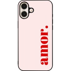 iPhone 16 Plus Case Hülle - Silikon schwarz Valentine 2024 amor