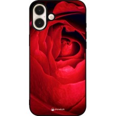 Coque iPhone 16 Plus - Silicone rigide noir Valentine 2022 Rose