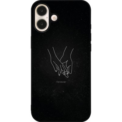 iPhone 16 Plus Case Hülle - Silikon schwarz Valentine 2023 hands forever