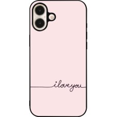 iPhone 16 Plus Case Hülle - Silikon schwarz Valentine 2023 i love you writing