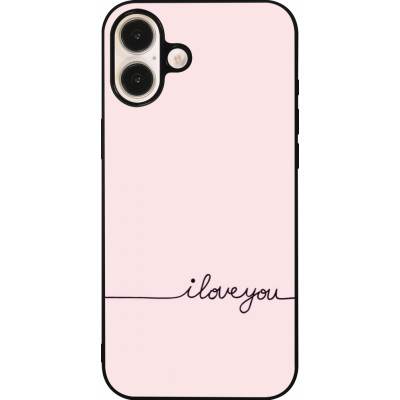 iPhone 16 Plus Case Hülle - Silikon schwarz Valentine 2023 i love you writing