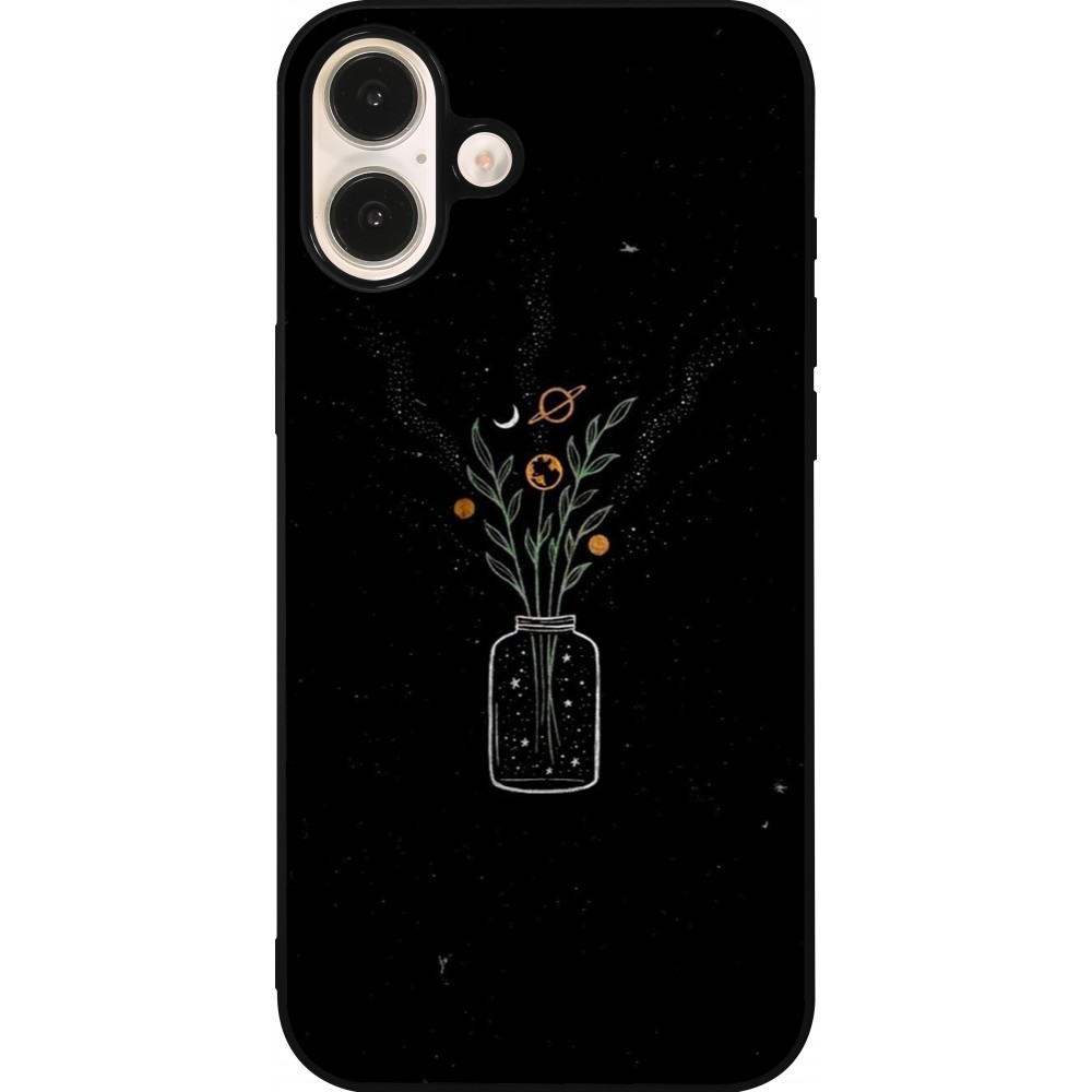 Coque iPhone 16 Plus - Silicone rigide noir Vase black