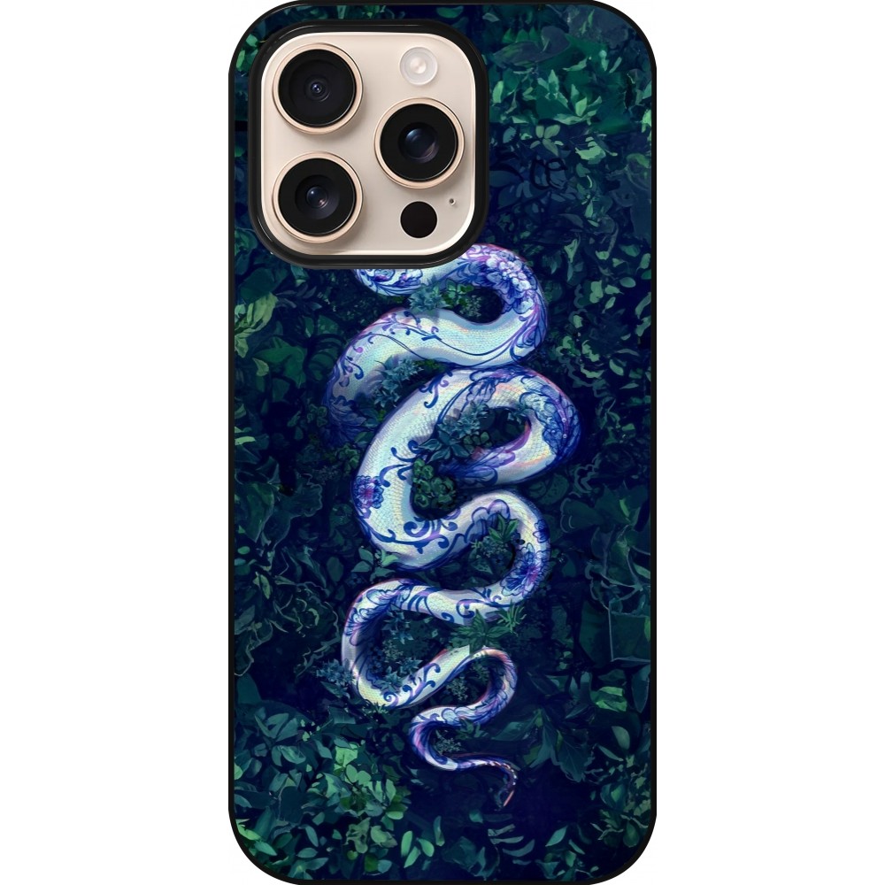 Coque iPhone 16 Pro - Serpent Blue Anaconda
