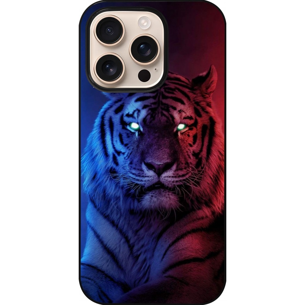 iPhone 16 Pro Case Hülle - Tiger Blue Red