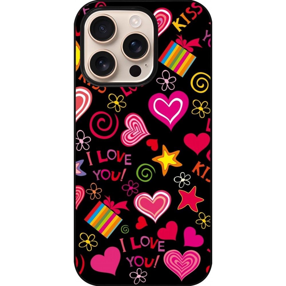 iPhone 16 Pro Case Hülle - Valentine 2023 love symbols