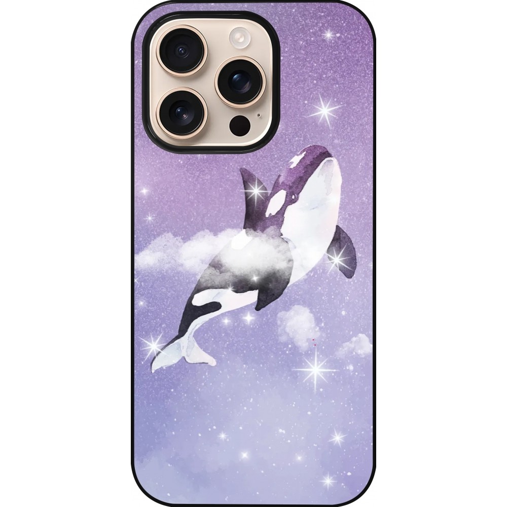Coque iPhone 16 Pro - Whale in sparking stars