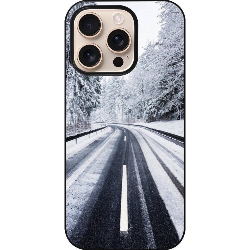 iPhone 16 Pro Case Hülle - Winter 22 Snowy Road