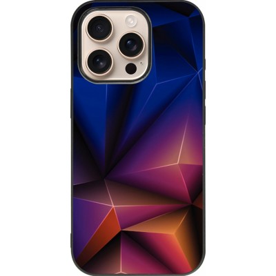 Coque iPhone 16 Pro - Silicone rigide noir Abstract Triangles 