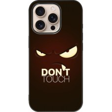 Coque iPhone 16 Pro - Silicone rigide noir Angry Dont Touch