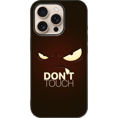 Coque iPhone 16 Pro - Silicone rigide noir Angry Dont Touch