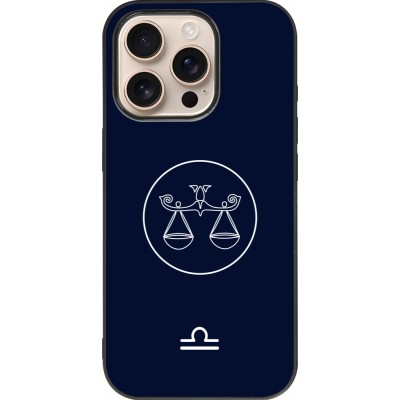 iPhone 16 Pro Case Hülle - Silikon schwarz Astrologie Waage