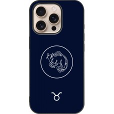 Coque iPhone 16 Pro - Silicone rigide noir Astrologie Taureau