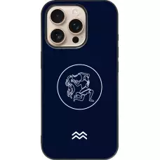 iPhone 16 Pro Case Hülle - Silikon schwarz Astrologie Wassermann