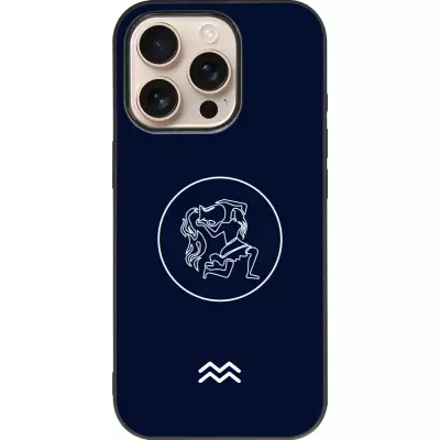 iPhone 16 Pro Case Hülle - Silikon schwarz Astrologie Wassermann