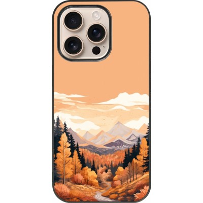 Coque iPhone 16 Pro - Silicone rigide noir Autumn 25 Mountains