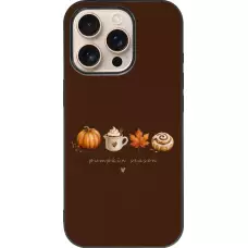 Coque iPhone 16 Pro - Silicone rigide noir Autumn 26 Pumpkin season