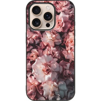 iPhone 16 Pro Case Hülle - Silikon schwarz Beautiful Roses