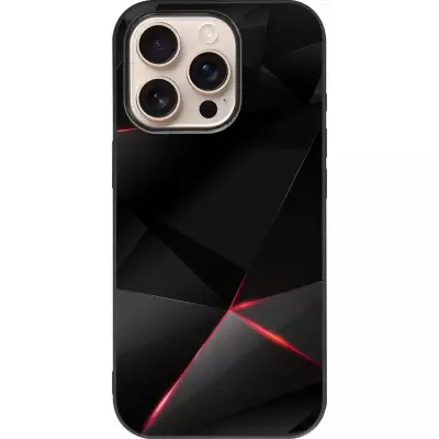 iPhone 16 Pro Case Hülle - Silikon schwarz Black Red Lines