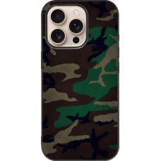 Coque iPhone 16 Pro - Silicone rigide noir Camouflage 3