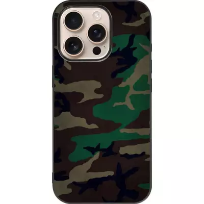 iPhone 16 Pro Case Hülle - Silikon schwarz Camouflage 3