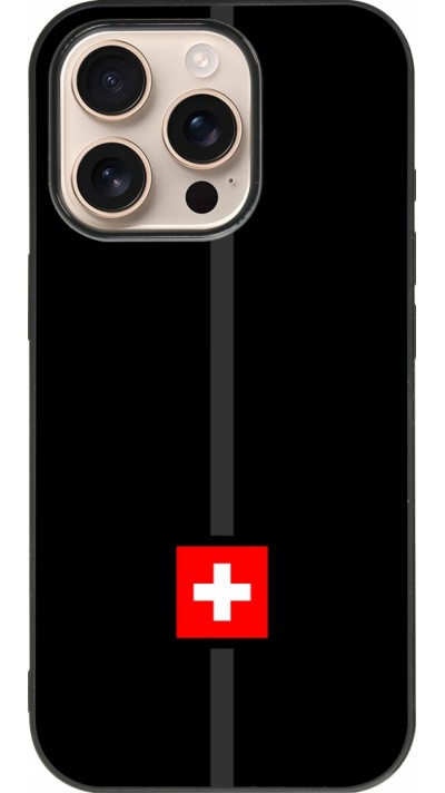 iPhone 16 Pro Case Hülle - Silikon schwarz Kanton CH schwarz